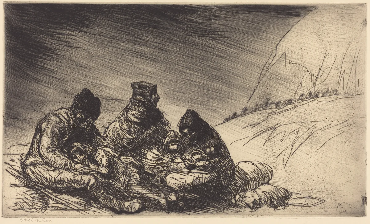 Exodus (L'exode) by Théophile Alexandre Steinlen, print, 1916