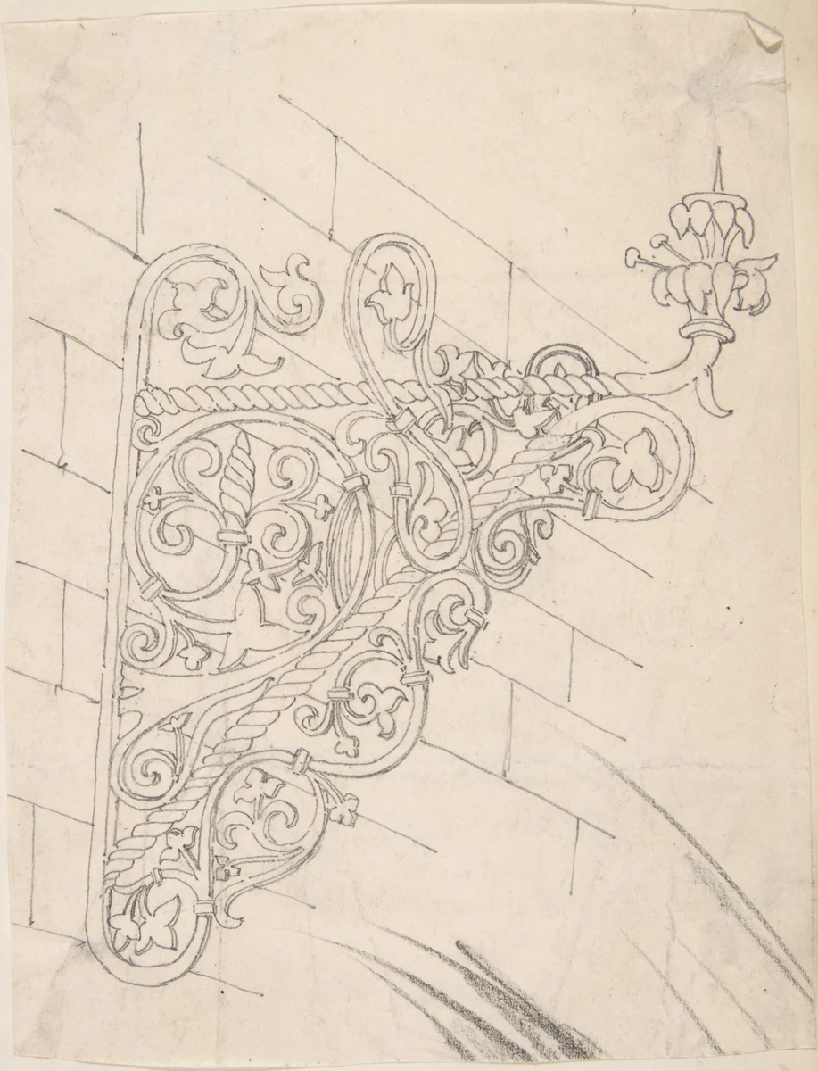 Metal Bracket Design by anonymous, drawing, 1850-1900
