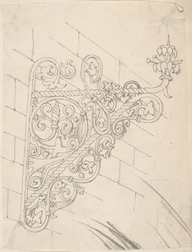 Metal Bracket Design by anonymous, drawing, 1850-1900