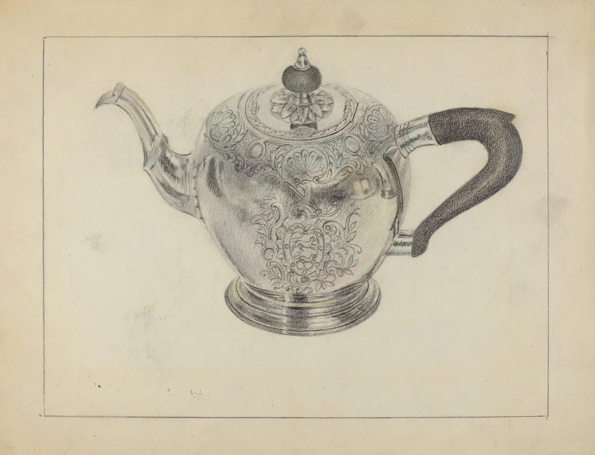 Silver Teapot by Vincent Carano, index of american design, 1936