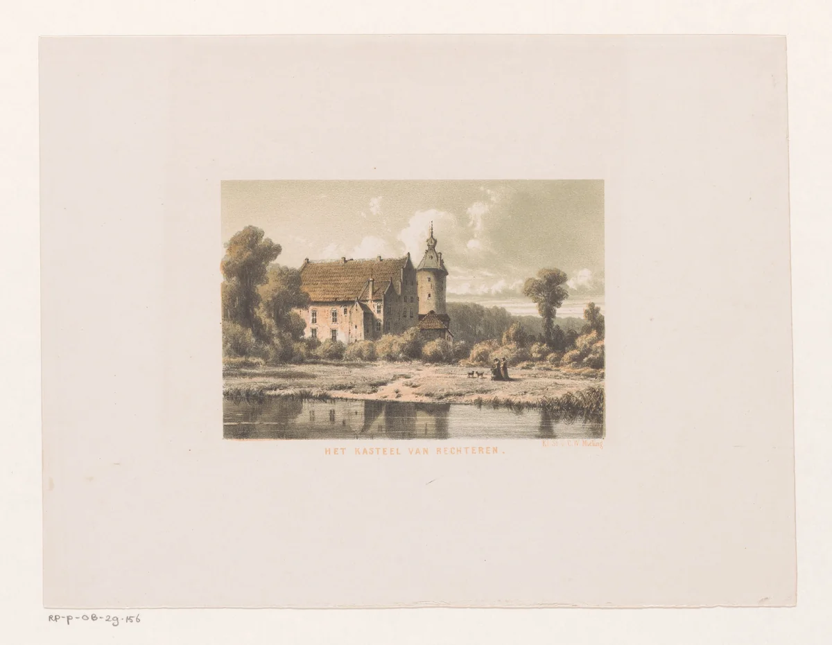 Kasteel Rechteren by Jacob Jan van der Maaten, print, 1854-1861