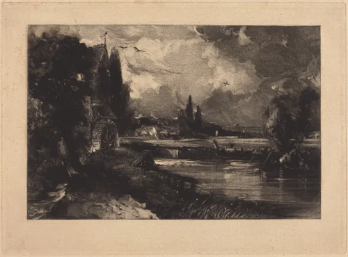 Mill near Colchester by David Lucas; John Constable, print, 1846