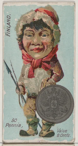 Finland, 50 Pennia, from the series Coins of All Nations (N72, variation 2) for Duke brand cigarettes by W. Duke, Sons & Co., print, 1889