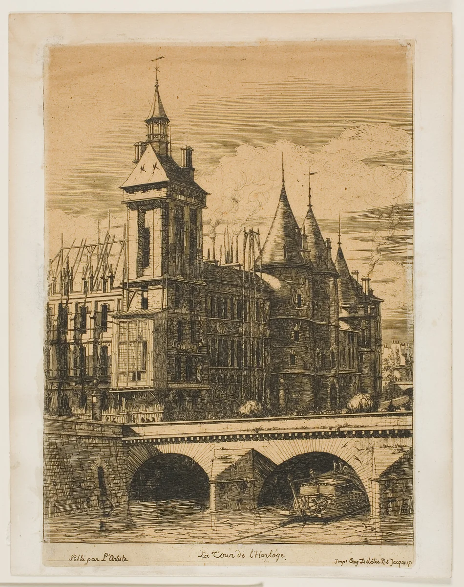 The Clock Tower, Paris by Charles Meryon, print, 1852