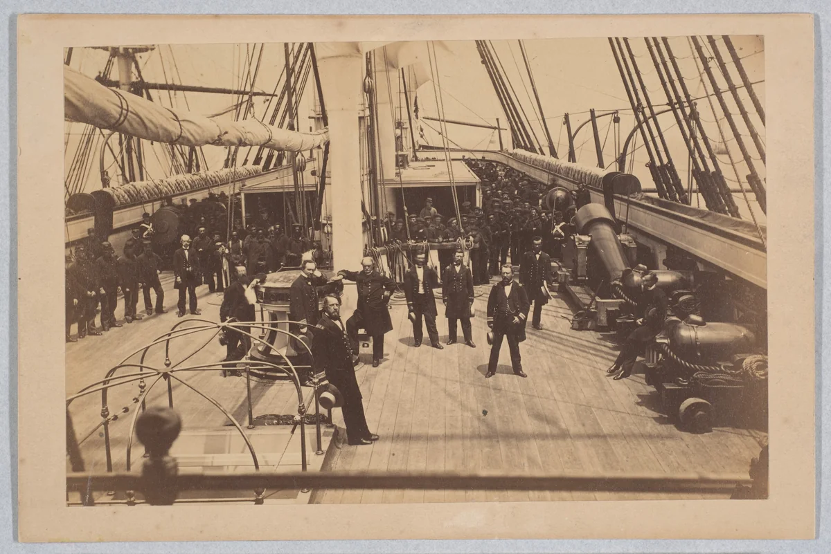 Deck of U.S. Ship Vermont by Henry P. Moore, photograph, 1861-1865