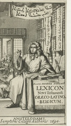 Geleerde in zijn bibliotheek by Jan Luyken, print, 1690