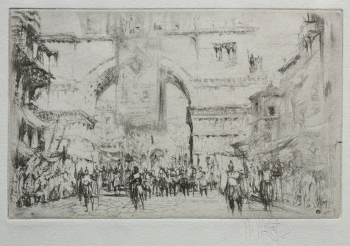 Hadrian Entering Salonica by William Walcot, print, 1918