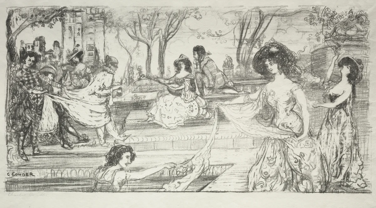 La Guitariste by Charles Conder, print, 1895-1905