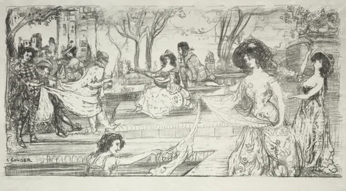 La Guitariste by Charles Conder, print, 1895-1905