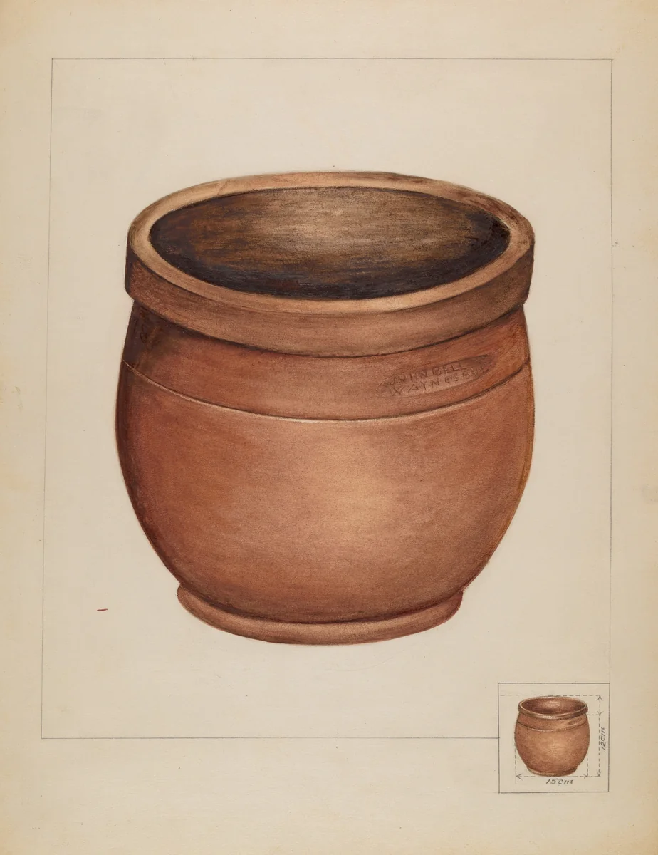 Earthenware Pot by Anna Aloisi; Salvatore Borrazzo, index of american design, 1936