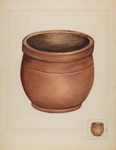 Earthenware Pot by Anna Aloisi; Salvatore Borrazzo, index of american design, 1936