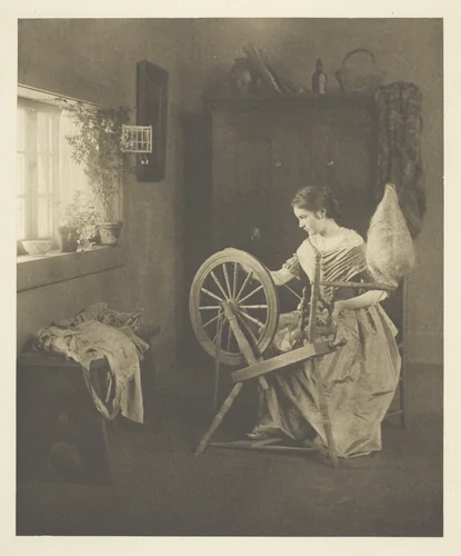 Spinning, No. 18 from the portfolio "American Pictorial Photography, Series II” (1901) by Emilie V. Clarkson, print, 1894-1904