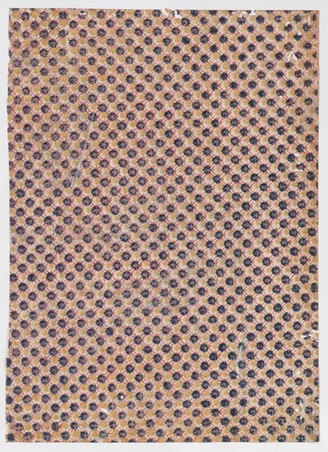 Sheet with overall crisscrossing pattern with large dots by anonymous, print, 1800-1900