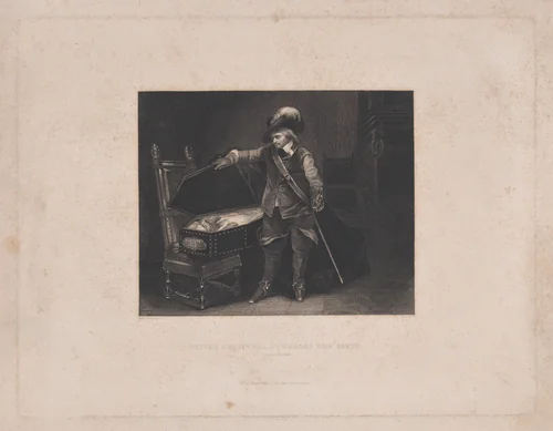 Oliver Cromwell and Charles I by John Rogers, print, 1830-1840