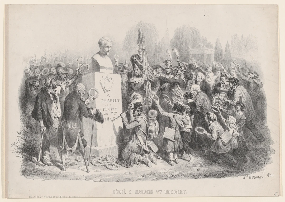 Dedicated to Madame Vve. Charlet by Hippolyte Bellangé, print, 1846