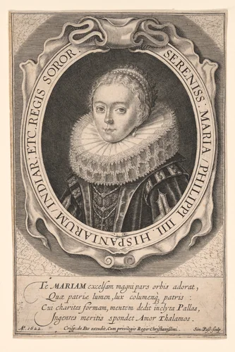 Maria of Austria, Infanta of Spain by Simon van de Passe, print, 1622