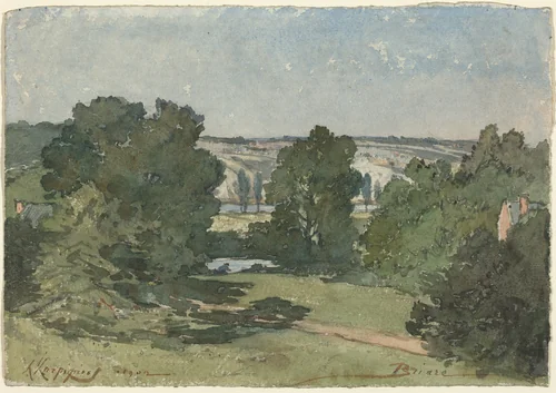 Briare by Henri Joseph Harpignies, drawing, 1902
