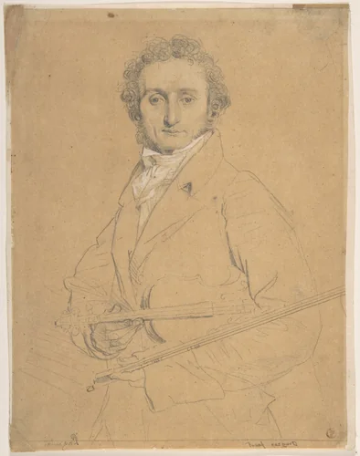 Niccolò Paganini (1782–1840) by Jean-Auguste-Dominique Ingres, drawing, 1818-1831