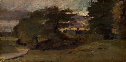 Landscape with Cottages by John Constable, painting, 1809