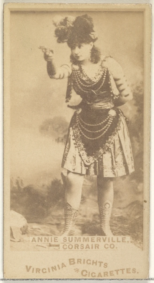 Annie Summerville, Corsair Co., from the Actors and Actresses series (N45, Type 1) for Virginia Brights Cigarettes by Allen & Ginter, photograph, 1885-1891