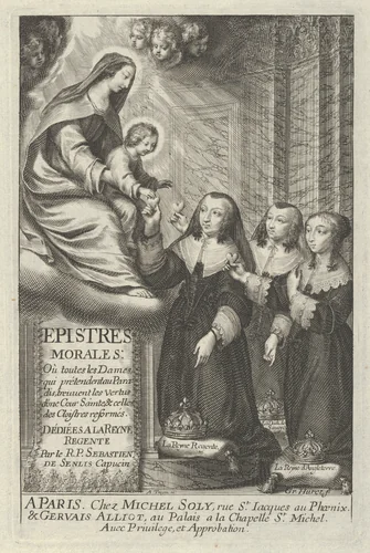 Frontispiece from Epistre Morales [...] by Grégoire Huret, print, 1620-1670