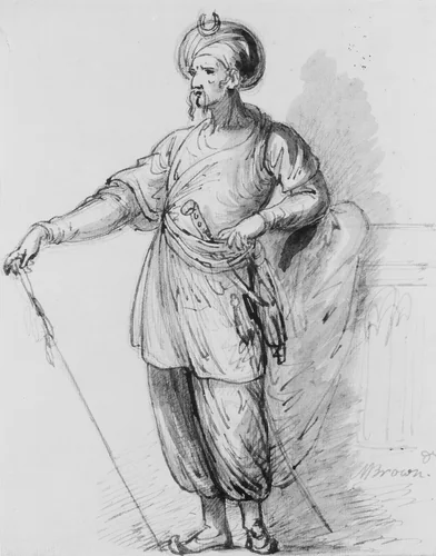 Figure in Eastern Costume by Mather Brown, artwork, 1761-1831