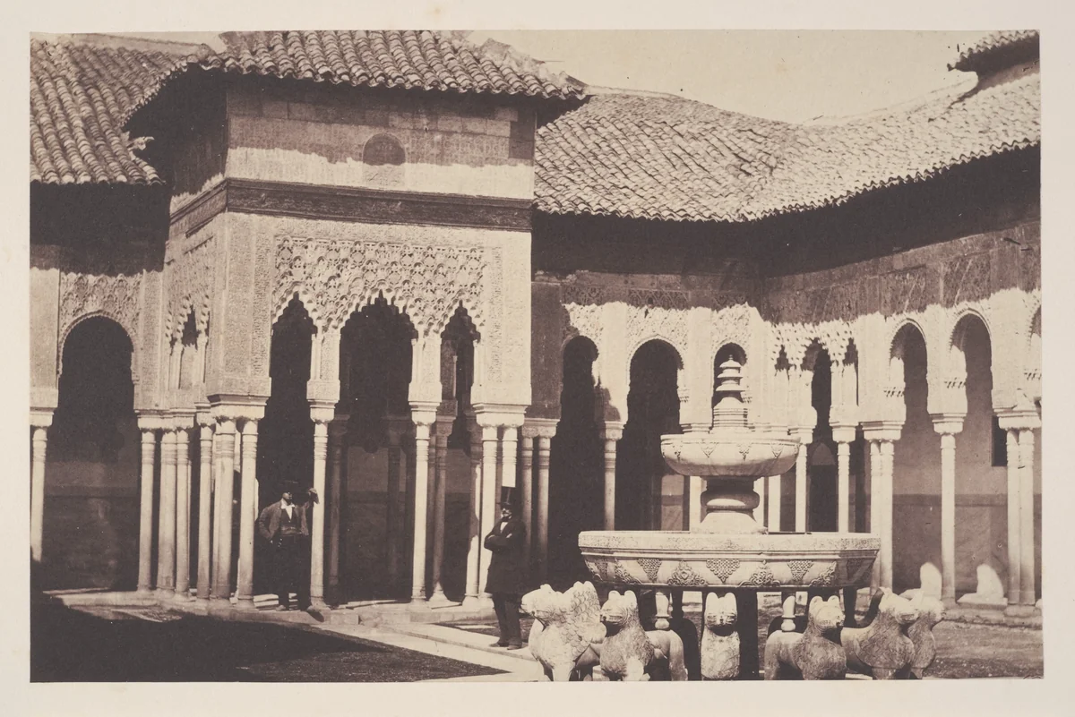 The Court of Lions in the Alhambra, Spain by John Gregory Crace, photograph, 1855