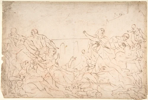 Massacre of the Innocents by anonymous, drawing, 1500-1600