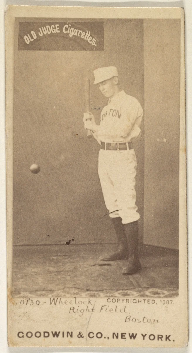 Wheelock, Right Field, Boston, from the Old Judge series (N172) for Old Judge Cigarettes by Goodwin & Company, photograph, 1887