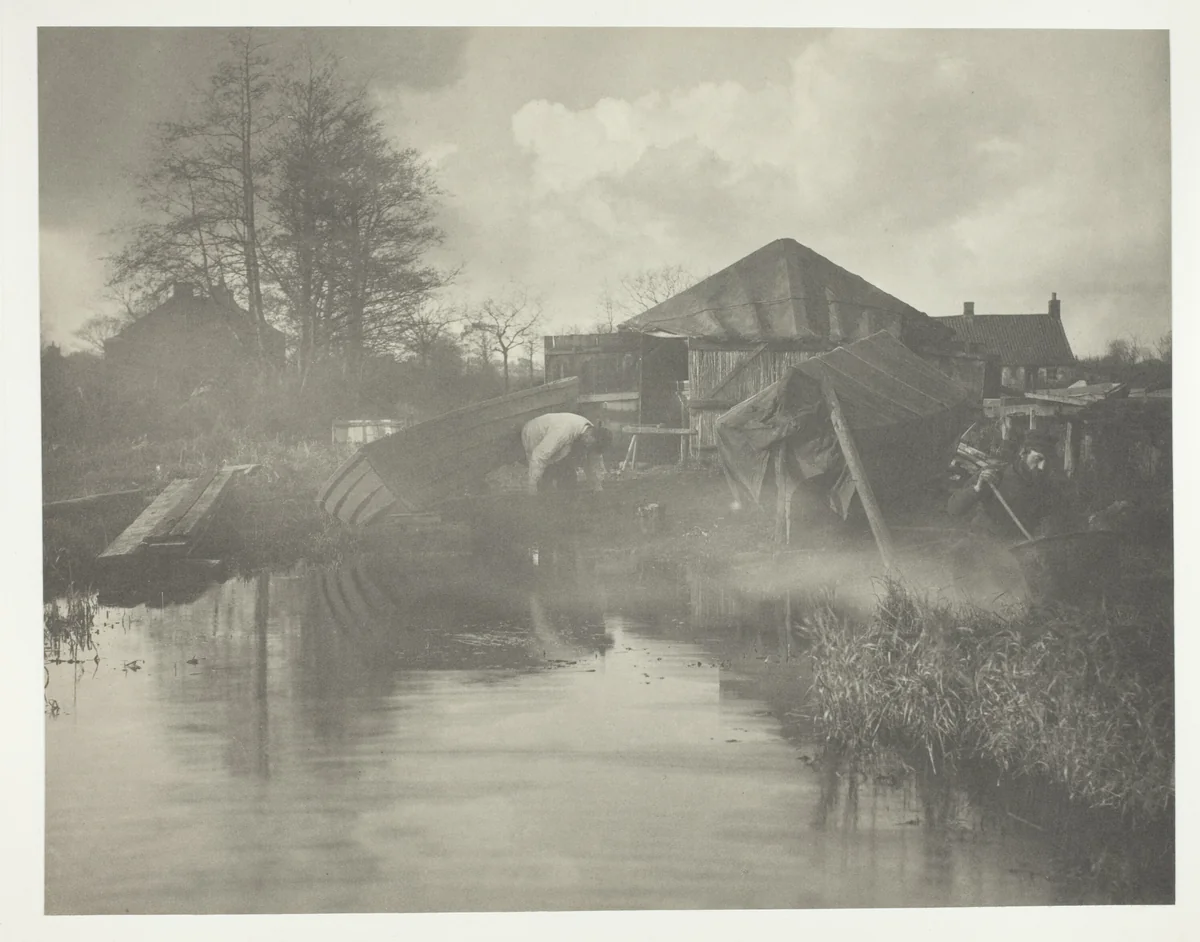 A Norfolk Boat-Yard by Peter Henry Emerson, photograph, 1886