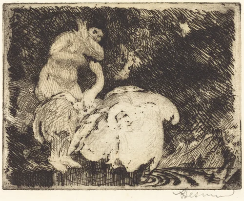 Leda Bathing (Léda au bain) by Albert Besnard, print, 1913