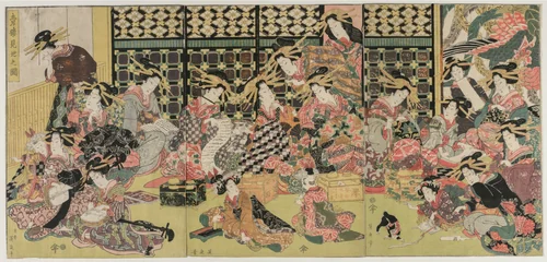 A Picture of the Viewing in the Pleasure Quarters by Kikukawa Eizan, print, 1810-1819