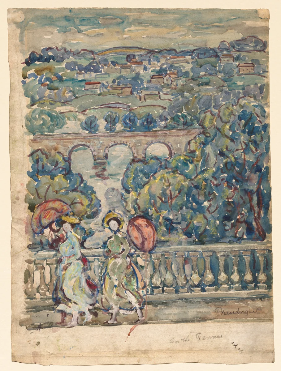 From the Terrace by Maurice Prendergast, drawing, 1912
