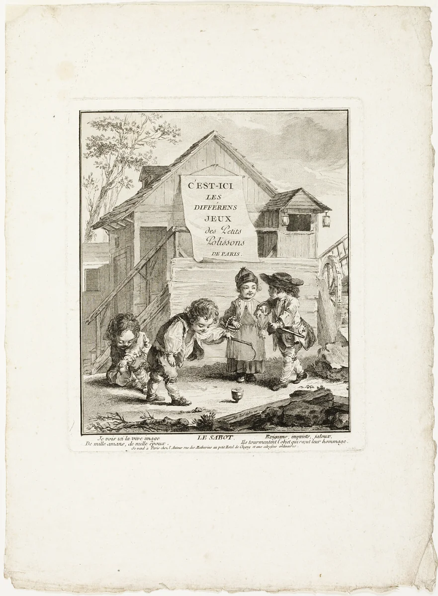 Horse Shoes, from The Games of the Urchins of Paris by Jean-Baptiste Tilliard, print, 1770