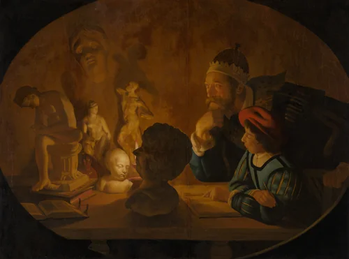 The Drawing Lesson by Jan ter Borch, painting, 1634