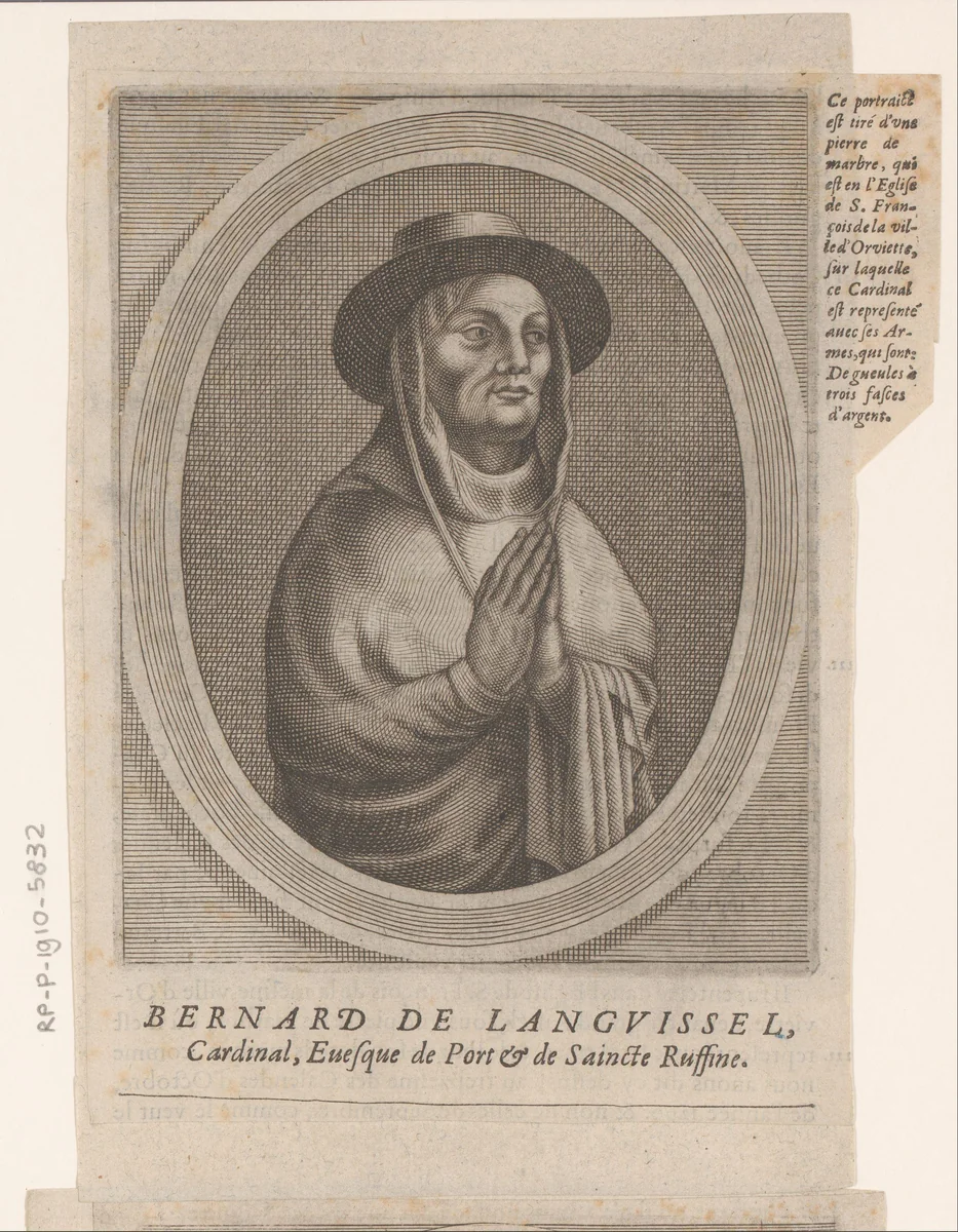 Portret van Bernard de Languissel by Etienne Picart, print, 1660