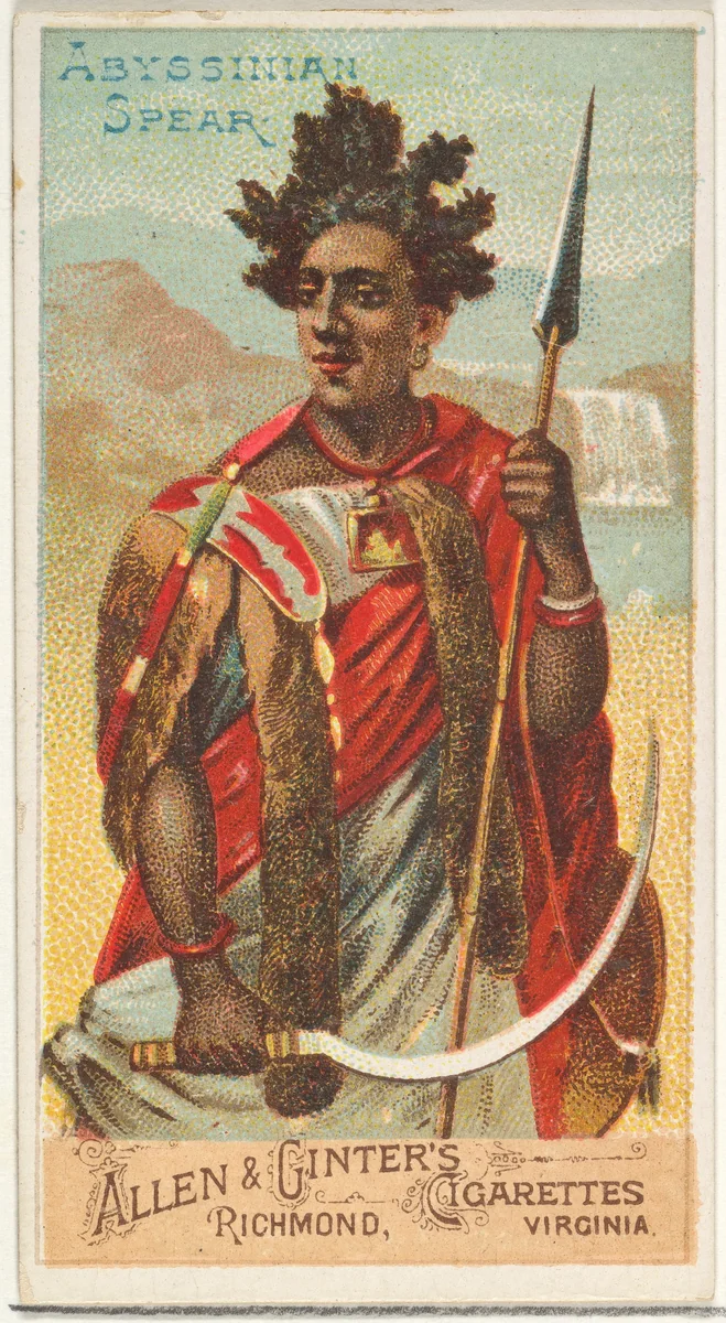 Abyssinian Spear, from the Arms of All Nations series (N3) for Allen & Ginter Cigarettes Brands by Allen & Ginter, print, 1887