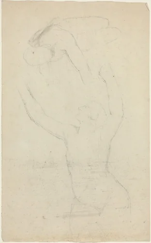 Two Airborne? Figures Reaching out to One Another by John Flaxman, drawing, 1755-1826