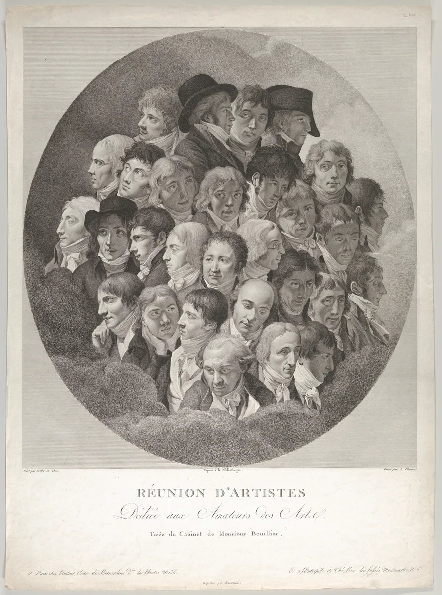 Réunion d’Artistes (Reunion of Artists) by Alexandre Clément, print, 1804