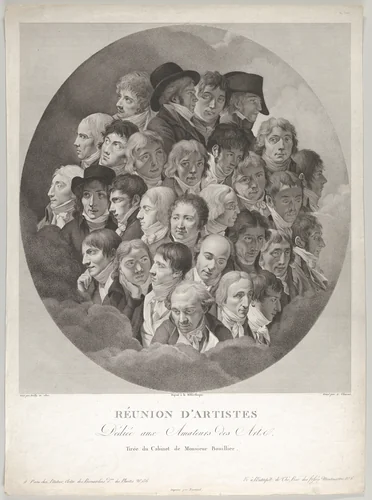Réunion d’Artistes (Reunion of Artists) by Alexandre Clément, print, 1804