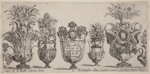 Fantastic Vases by Stefano della Bella, print, 1646