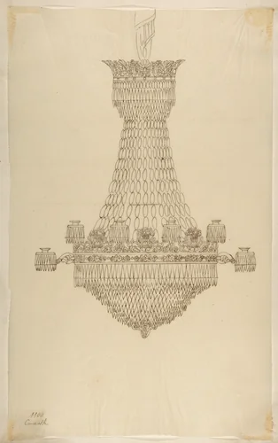 Design for a Chandelier by anonymous, drawing, 1800-1899