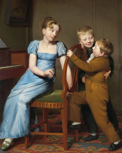 Piano Practice Interrupted by Willem Bartel van der Kooi, painting, 1813