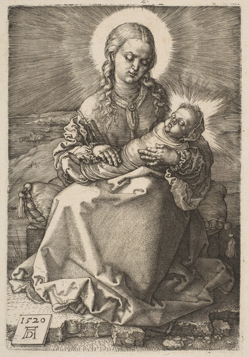 The Virgin with the Swaddled Child by Albrecht Dürer, print, 1520