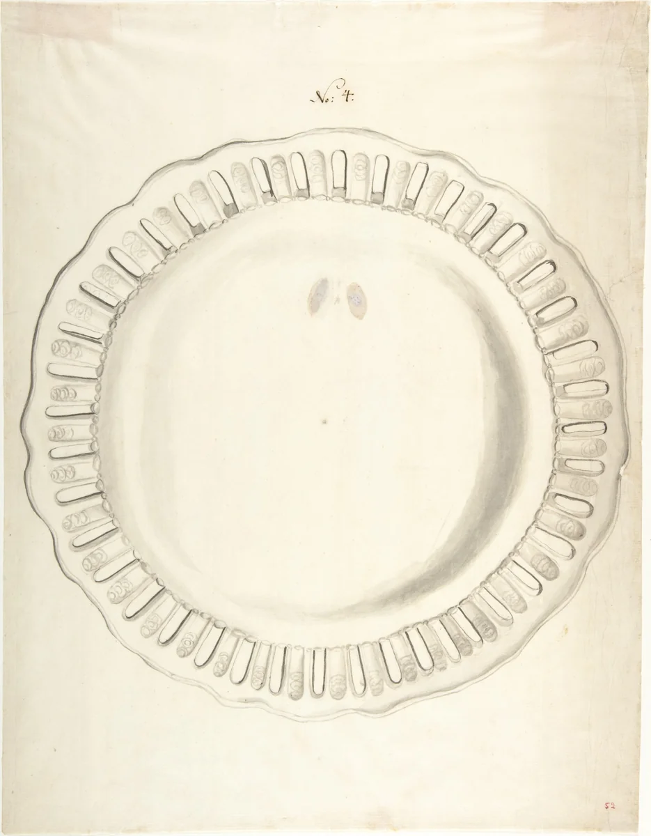 Design for a Plate by anonymous, drawing, 1765-1795