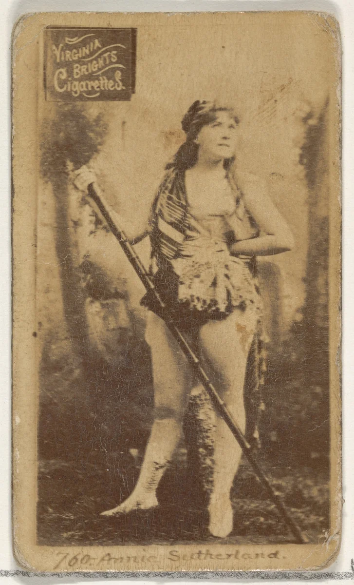 Card 760, Annie Sutherland, from the Actors and Actresses series (N45, Type 2) for Virginia Brights Cigarettes by Allen & Ginter, photograph, 1885-1891
