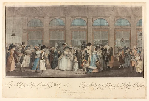 The Palais Royal Gallery's Walk by Philibert Louis Debucourt, print, 1787