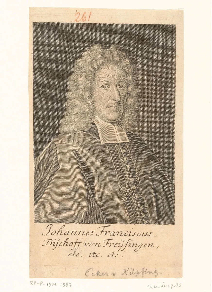 Portret van Johann Franz Eckherr von Kapfing und Liechteneck by Martin Bernigeroth, print, 1716
