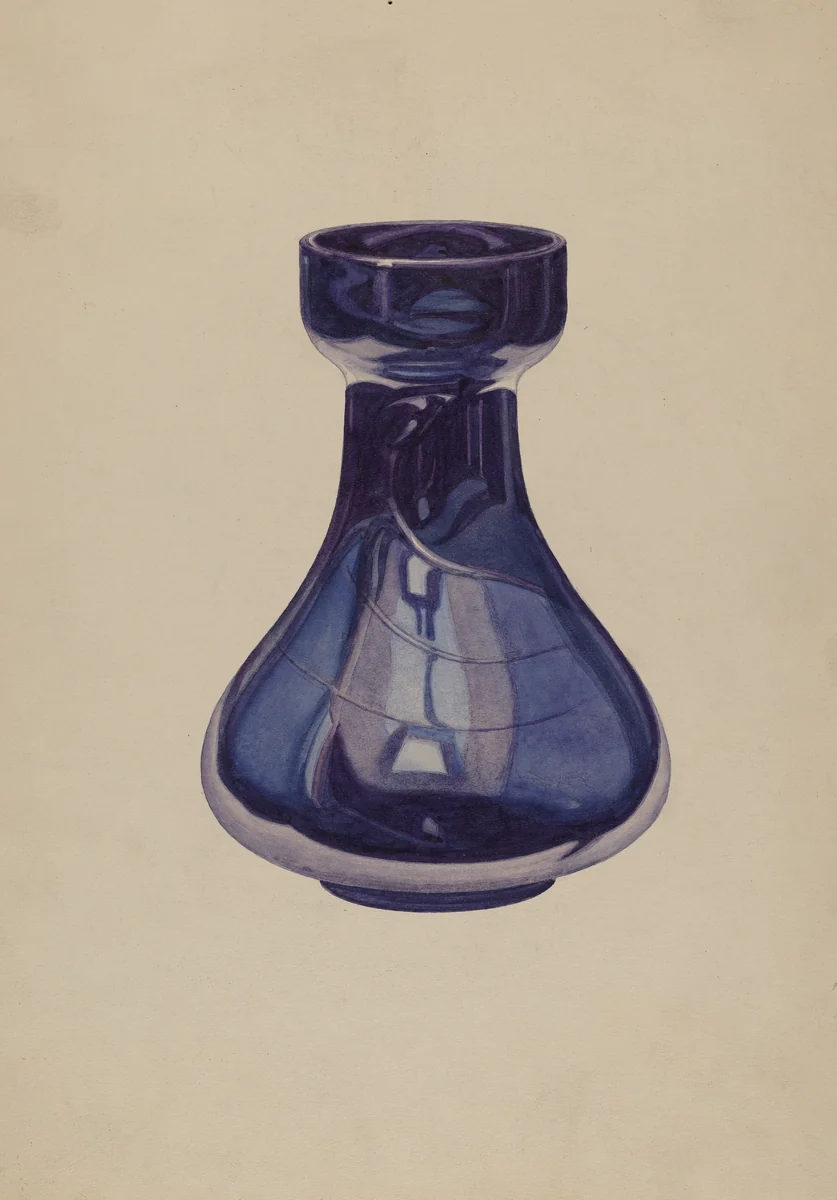 Cobalt Vase by Henry Moran, index of american design, 1940