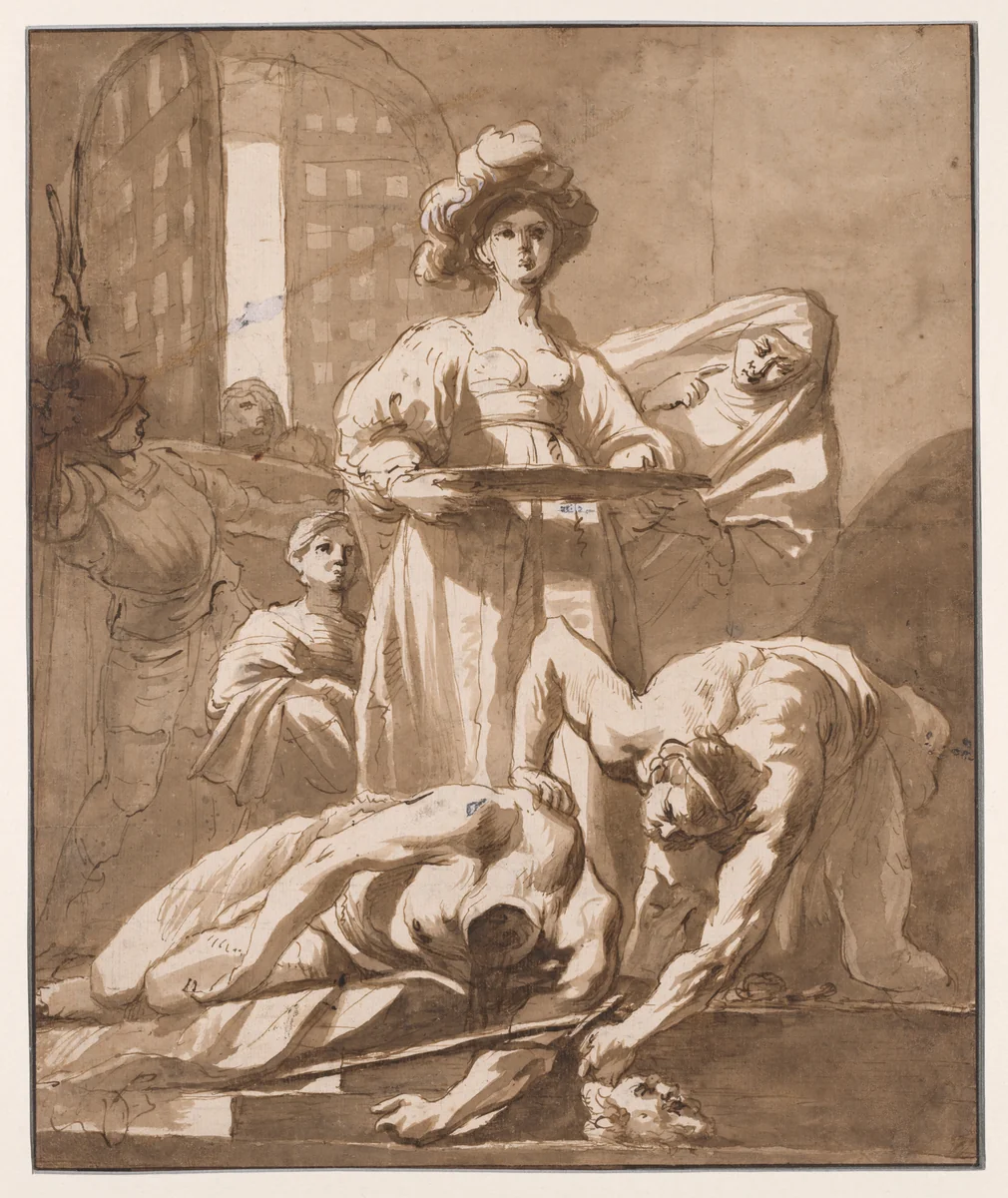 Salome with the Head of John the Baptist by Nicolaus Knupfer, drawing, 1645-1655